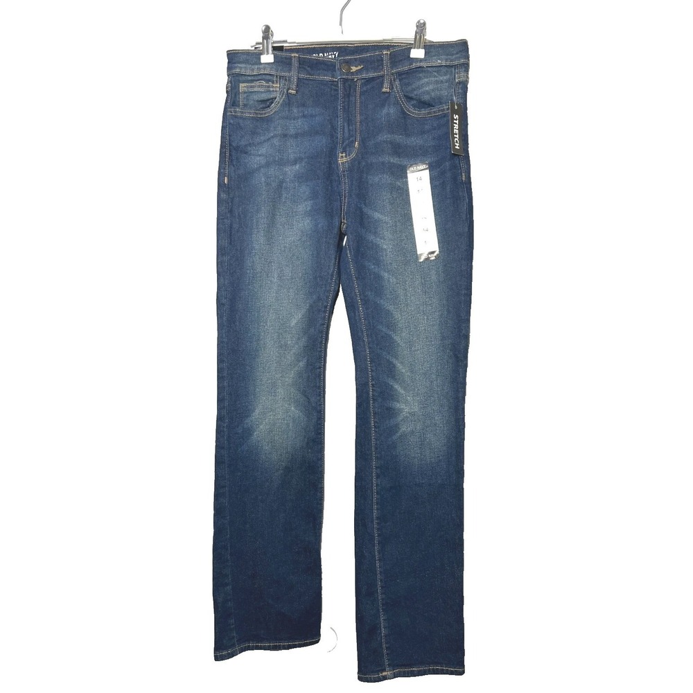 Old Navy Women's Size 14 Stretch Jeans Blue Denim Mid Rise Straight Leg NWT‎